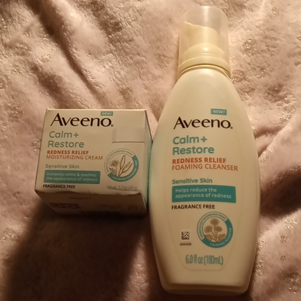 AVEENO CALM+RESTORE DUO REDNESS RELIEF CLEANSER & MOISTURIZER